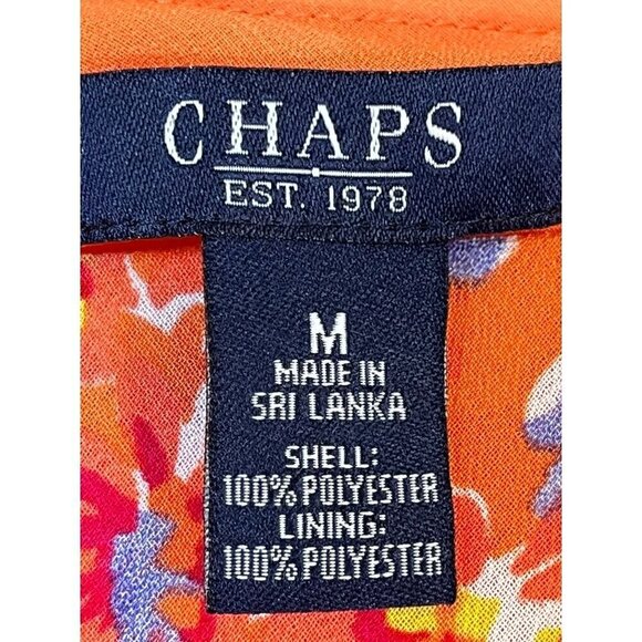 Chaps Floral Preppy Skirt M Orange Euro Summer Old Money Classic Western Boho - Picture 2 of 9